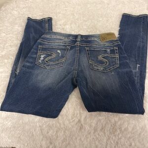 SILVER ripped skinny jeans. Size 27